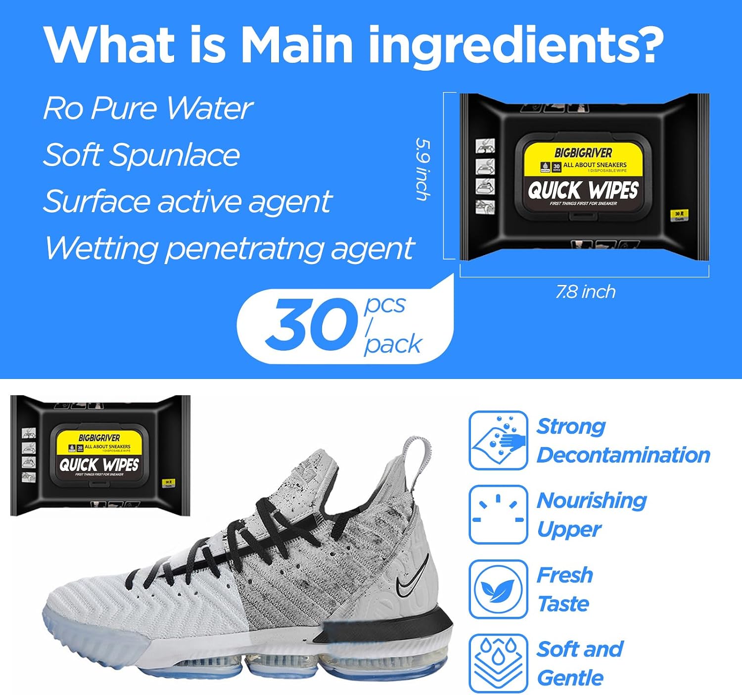 Lingettes nettoyantes pour cha - Sneaker Cleaner avis et prix